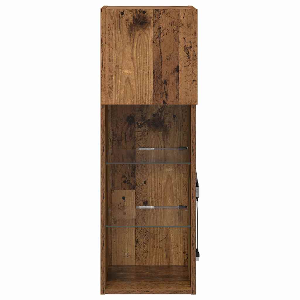 Wandgemonteerde TV Kast Oud Hout 30,5 x 30 x 90 cm Bewerkt hout