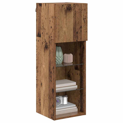 Wandgemonteerde TV Kast Oud Hout 30,5 x 30 x 90 cm Bewerkt hout