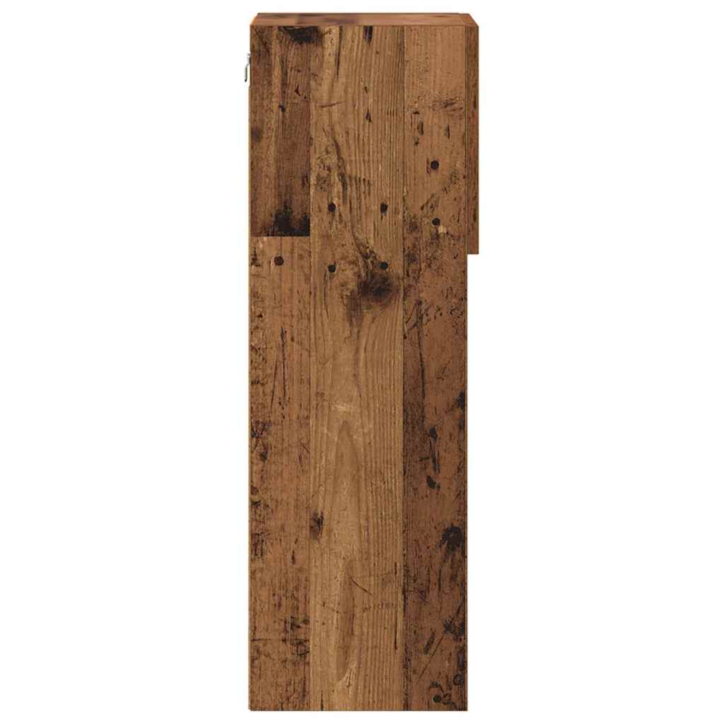 Wandgemonteerde TV Kast Oud Hout 30,5 x 30 x 90 cm Bewerkt hout