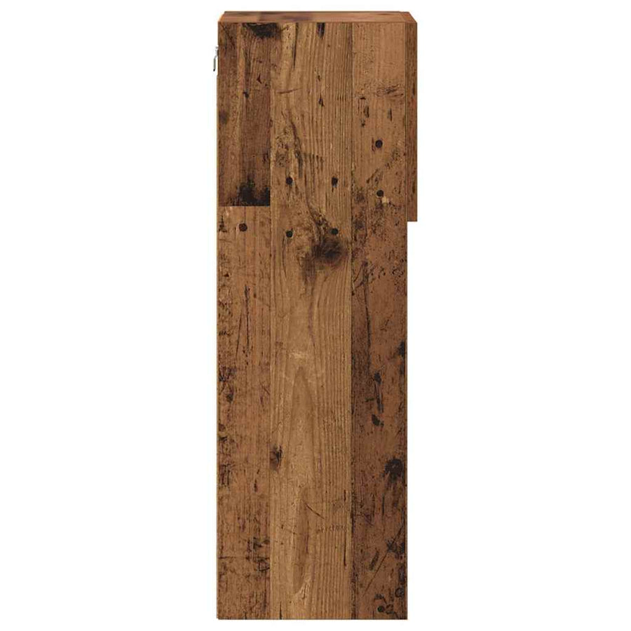 Wandgemonteerde TV Kast Oud Hout 30,5 x 30 x 90 cm Bewerkt hout