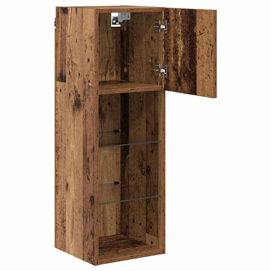 Wandgemonteerde TV-kasten 2 pcs Oud Hout 30,5 x 30 x 90 cm