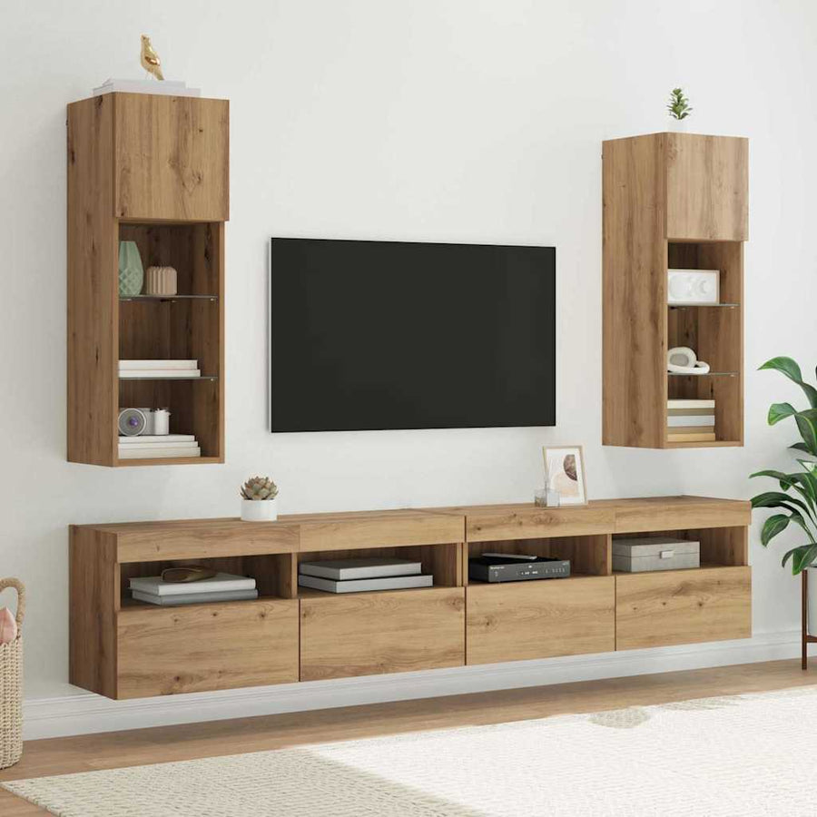 Wandgemonteerde TV Kast Artisan Eiken 30,5 x 30 x 90 cm