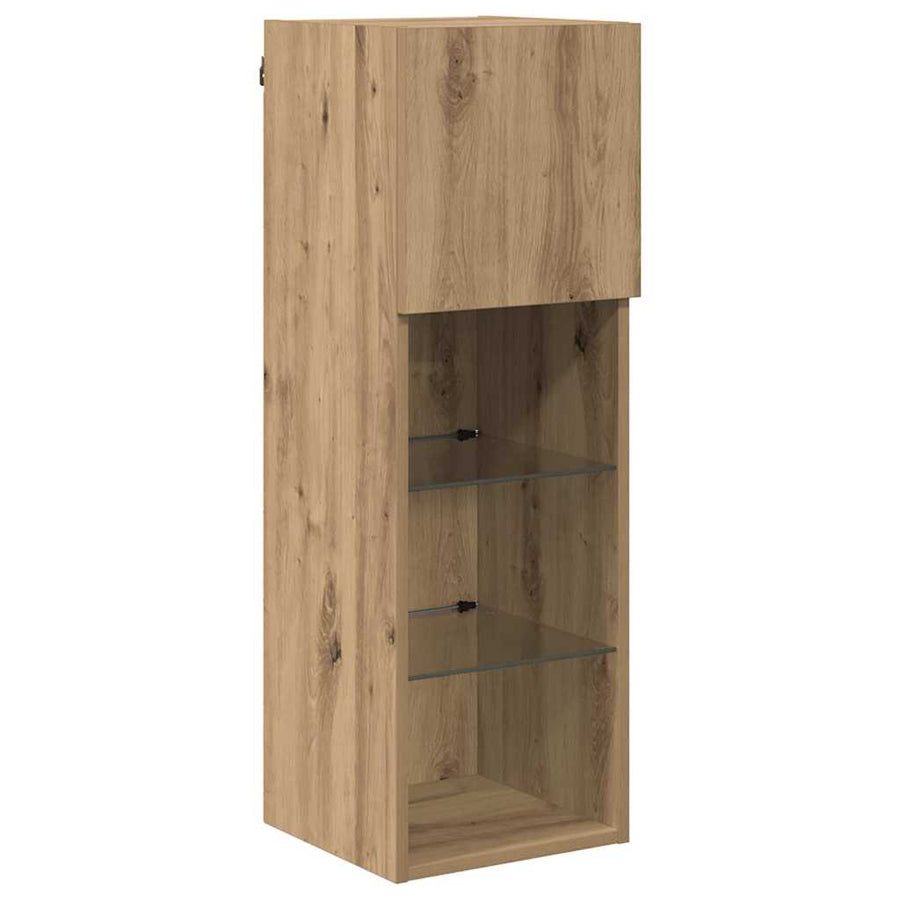 Wandgemonteerde TV-kasten 2 pcs Artisan Eiken 30,5 x 30 x 90 cm