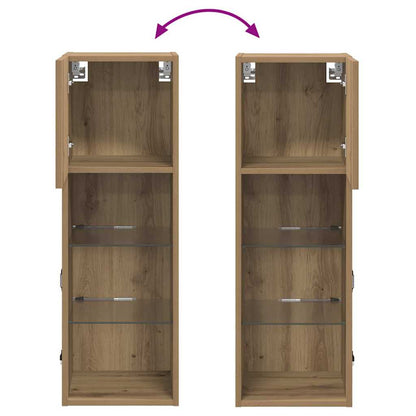 Wandgemonteerde TV-kasten 2 pcs Artisan Eiken 30,5 x 30 x 90 cm