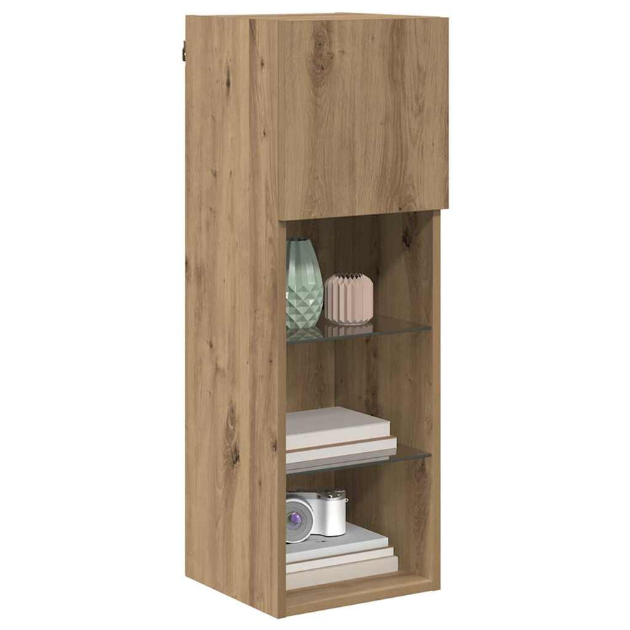 Wandgemonteerde TV-kasten 2 pcs Artisan Eiken 30,5 x 30 x 90 cm