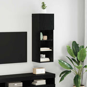 Tv-meubel wandmontage 30.5x30x90 cm zwart eiken