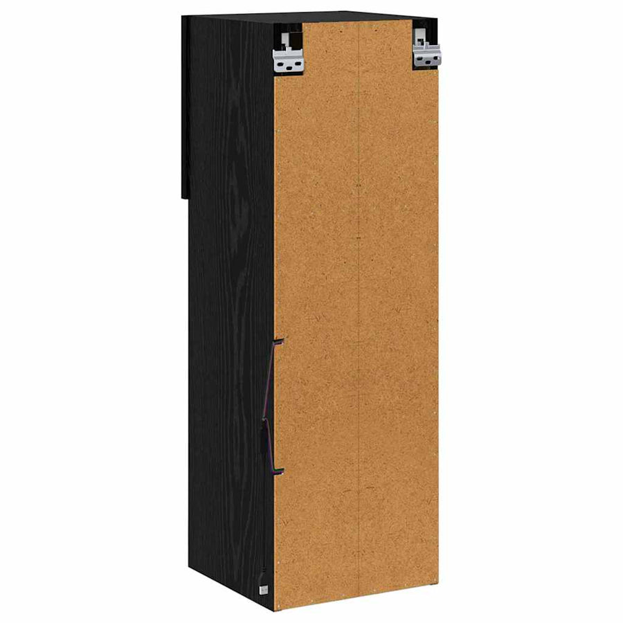 Wandgemonteerde TV Kast Zwart Eiken 30,5 x 30 x 90 cm