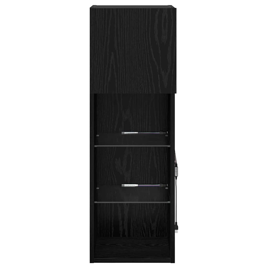 Wandgemonteerde TV Kast Zwart Eiken 30,5 x 30 x 90 cm