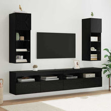 Wandgemonteerde TV-kasten 2 pcs Zwart Eiken 30,5 x 30 x 90 cm