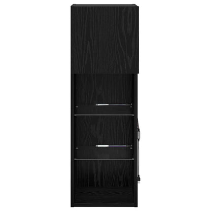 Wandgemonteerde TV-kasten 2 pcs Zwart Eiken 30,5 x 30 x 90 cm