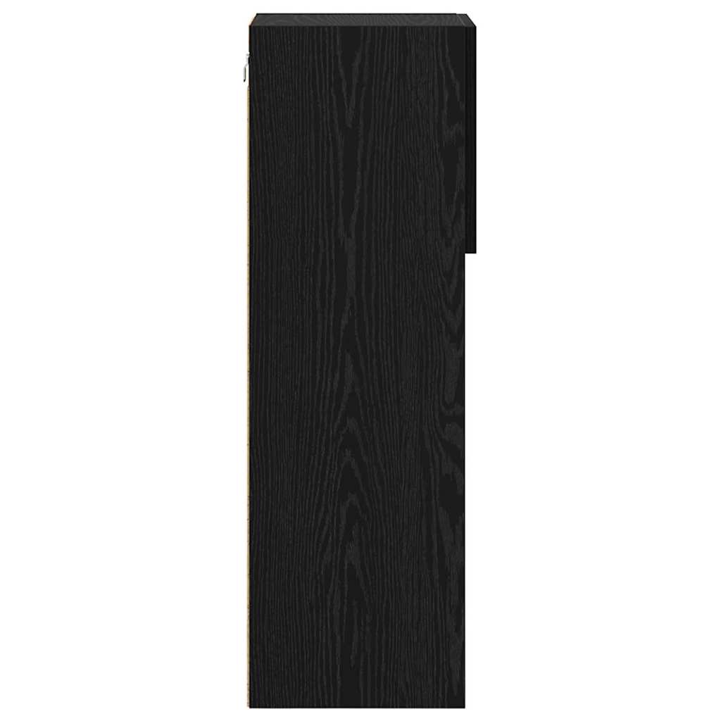 Wandgemonteerde TV-kasten 2 pcs Zwart Eiken 30,5 x 30 x 90 cm