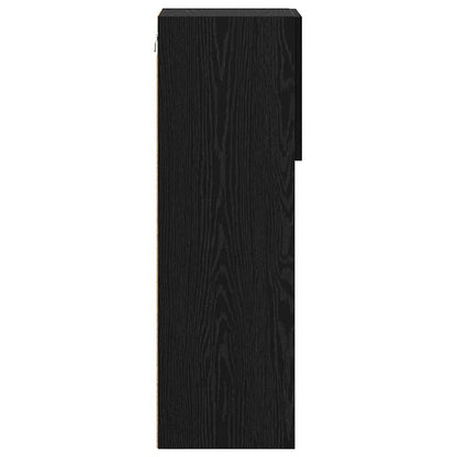 Wandgemonteerde TV-kasten 2 pcs Zwart Eiken 30,5 x 30 x 90 cm