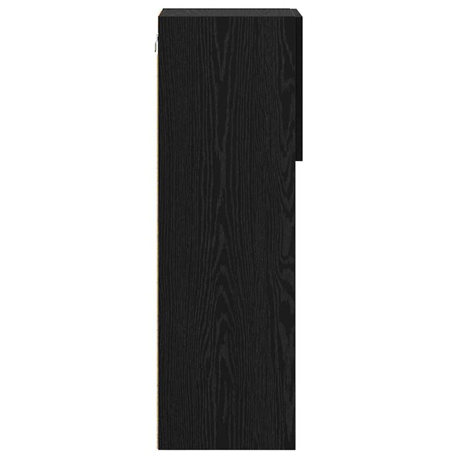 Wandgemonteerde TV-kasten 2 pcs Zwart Eiken 30,5 x 30 x 90 cm