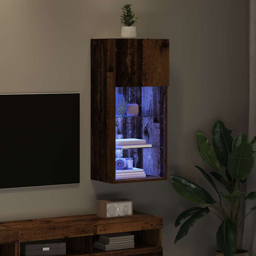 Wandgemonteerde TV Kast Oud Hout 40,5 x 30 x 90 cm Bewerkt hout