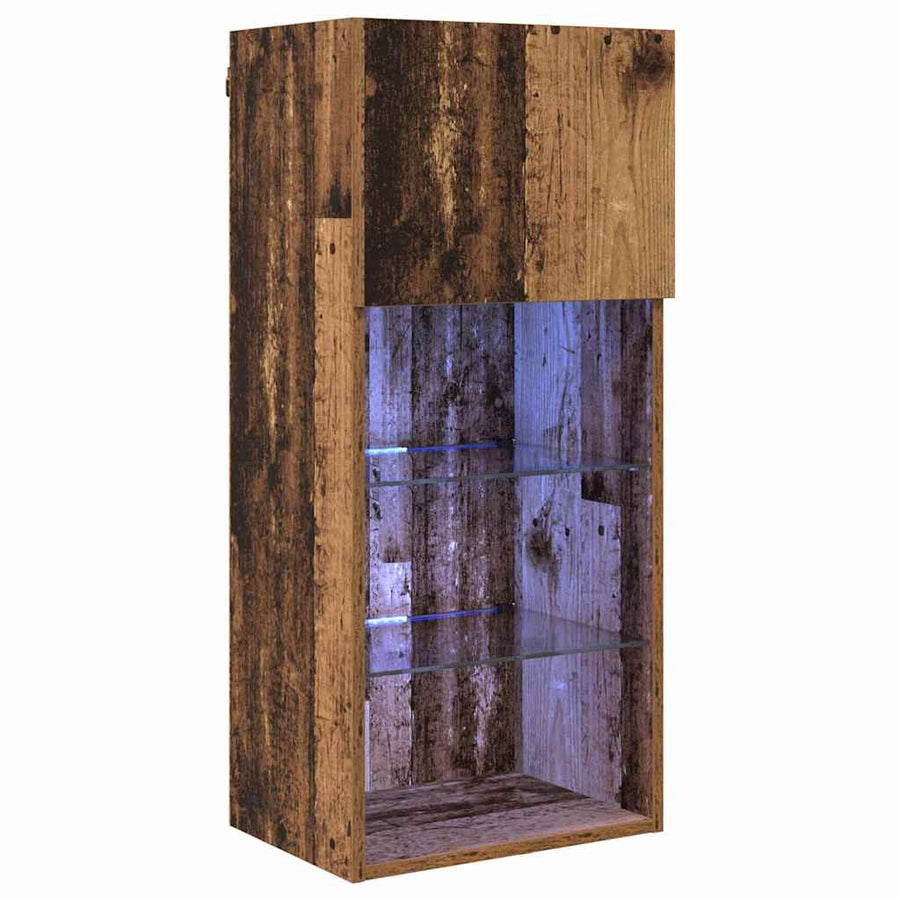 Wandgemonteerde TV Kast Oud Hout 40,5 x 30 x 90 cm Bewerkt hout