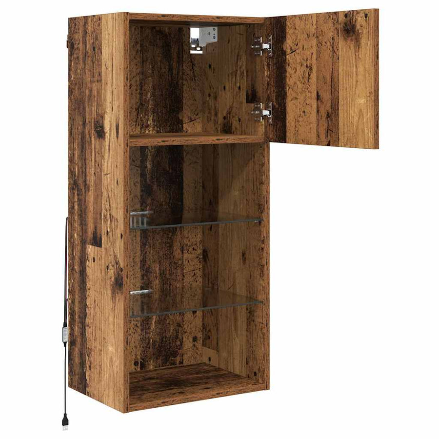 Wandgemonteerde TV Kast Oud Hout 40,5 x 30 x 90 cm Bewerkt hout
