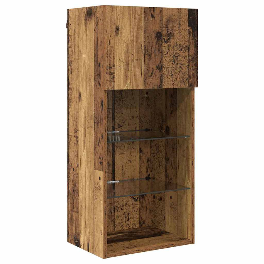 Wandgemonteerde TV-kasten 2 pcs Oud Hout 40,5 x 30 x 90 cm