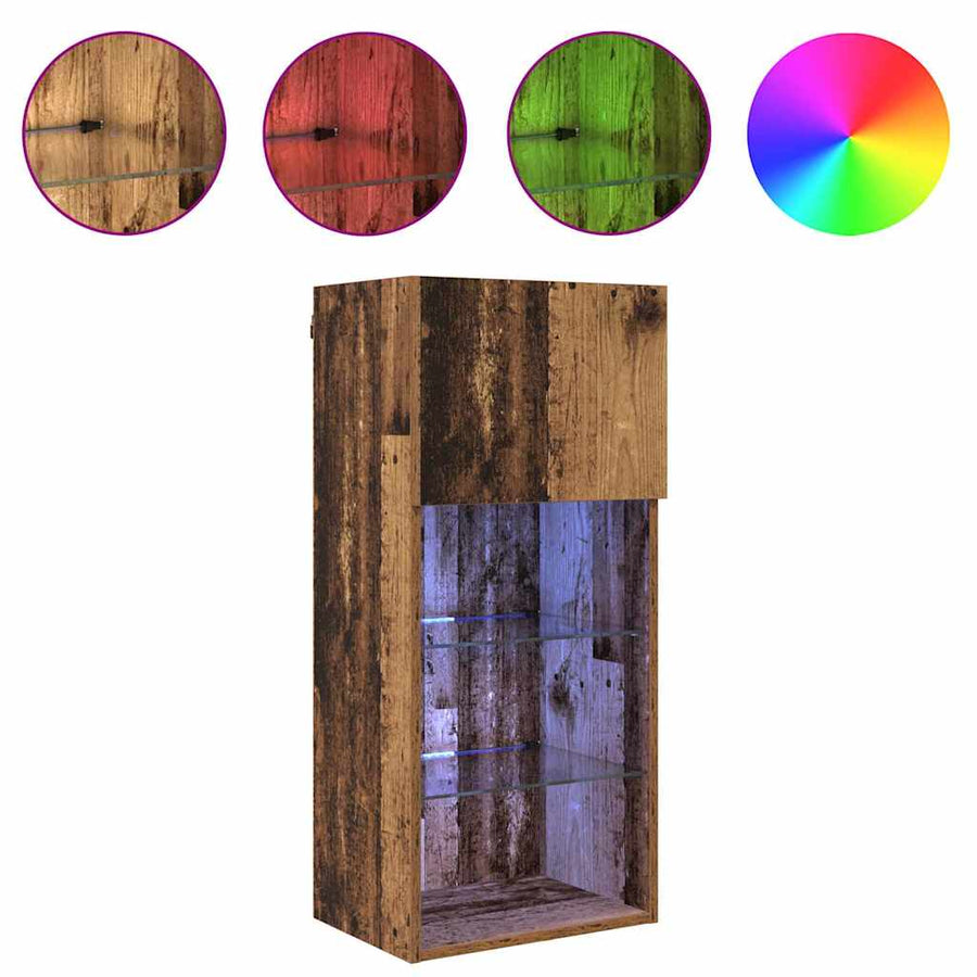 Wandgemonteerde TV-kasten 2 pcs Oud Hout 40,5 x 30 x 90 cm