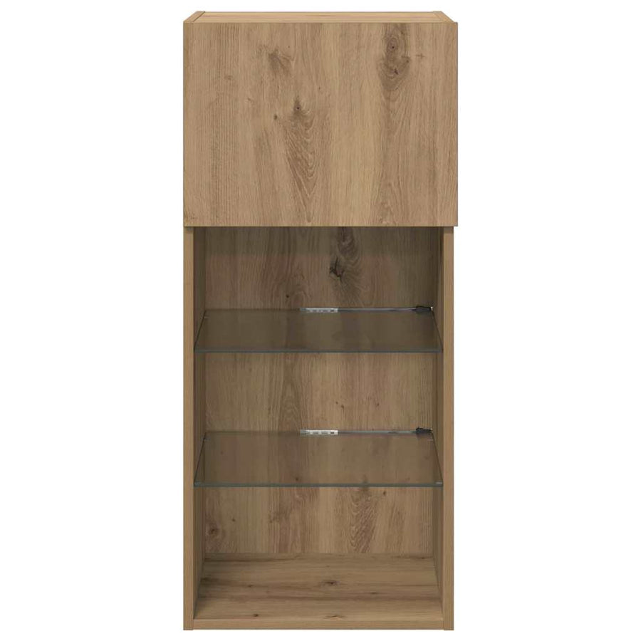 Wandgemonteerde TV-kasten 2 pcs Artisan Eiken 40,5 x 30 x 90 cm