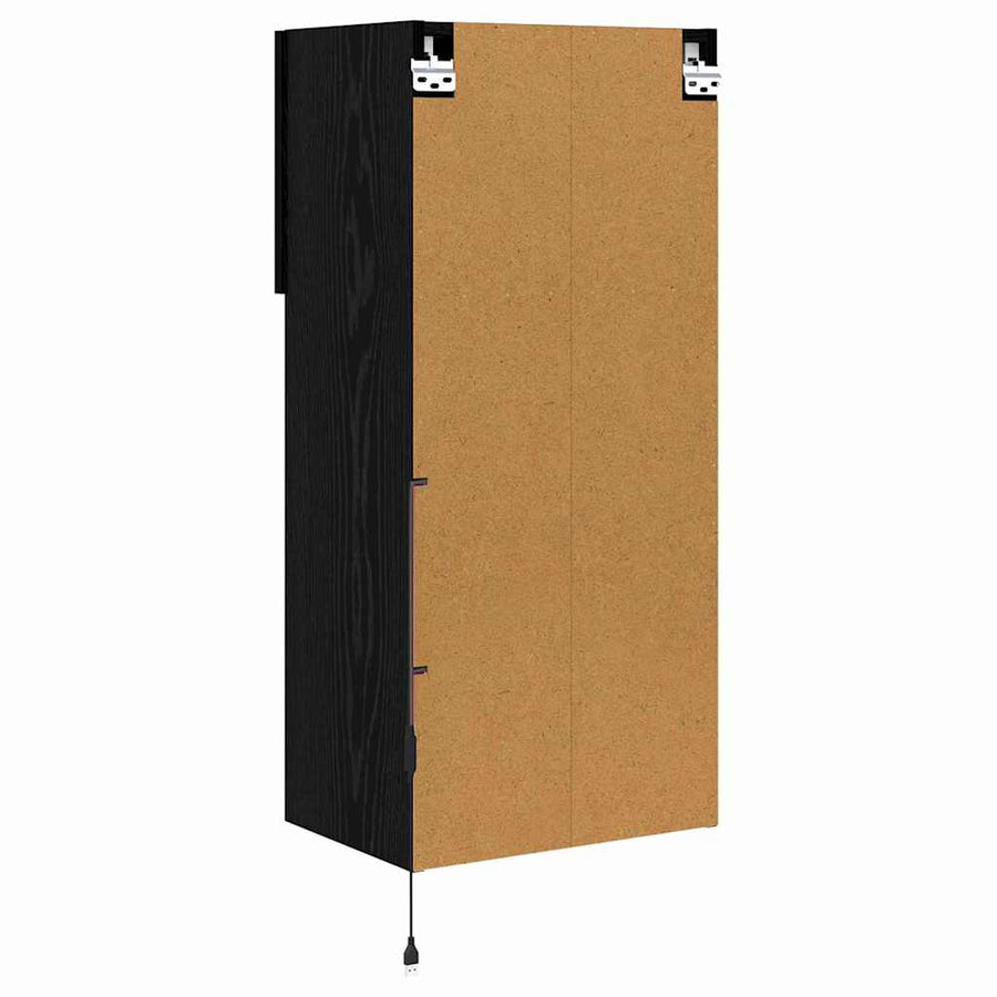 Wandgemonteerde TV Kast Zwart Eiken 40,5 x 30 x 90 cm