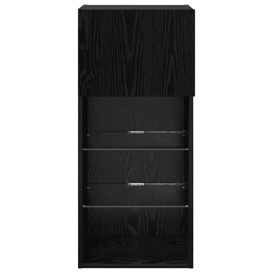 Wandgemonteerde TV Kast Zwart Eiken 40,5 x 30 x 90 cm