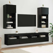Tv-kast 2 stuks 40,5x30x90 cm zwart eiken