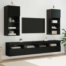 Wandgemonteerde TV-kasten 2 pcs Zwart Eiken 40,5 x 30 x 90 cm
