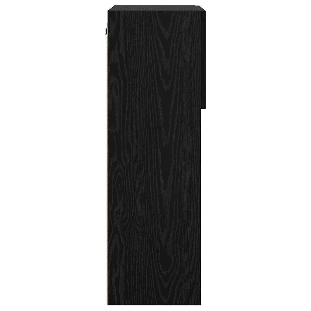 Wandgemonteerde TV-kasten 2 pcs Zwart Eiken 40,5 x 30 x 90 cm