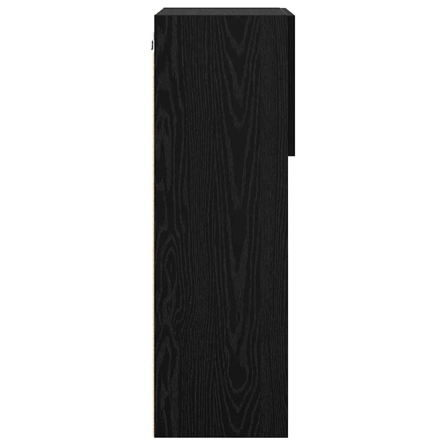 Wandgemonteerde TV-kasten 2 pcs Zwart Eiken 40,5 x 30 x 90 cm