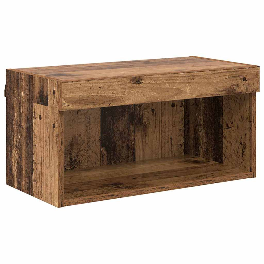 TV-kast Wandgemonteerd Oud Hout 60 x 30 x 30 cm Bewerkt hout