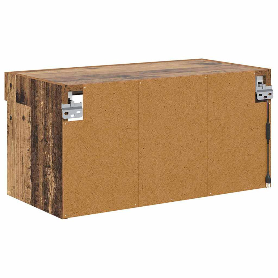 TV-kast Wandgemonteerd Oud Hout 60 x 30 x 30 cm Bewerkt hout