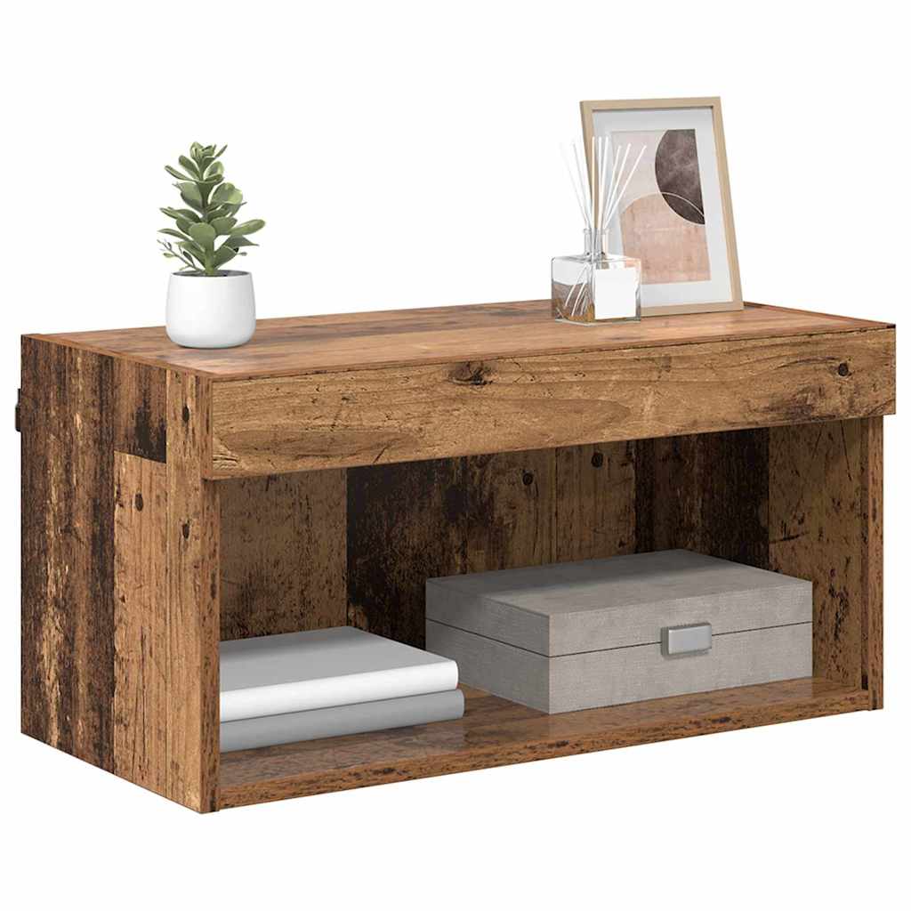 TV-kast Wandgemonteerd Oud Hout 60 x 30 x 30 cm Bewerkt hout