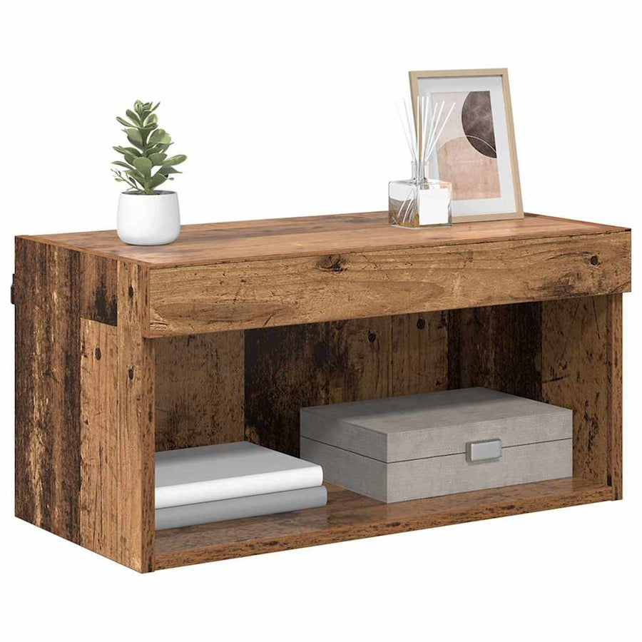 TV-kast Wandgemonteerd Oud Hout 60 x 30 x 30 cm Bewerkt hout