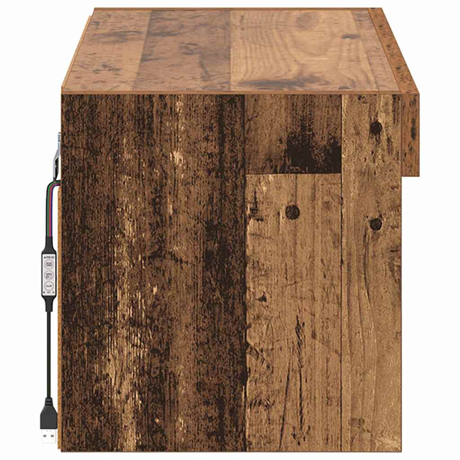 TV-kast Wandgemonteerd Oud Hout 60 x 30 x 30 cm Bewerkt hout