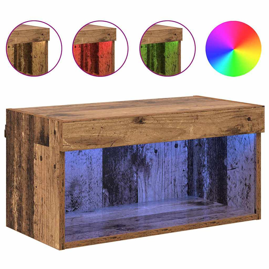 TV-kast Wandgemonteerd Oud Hout 60 x 30 x 30 cm Bewerkt hout