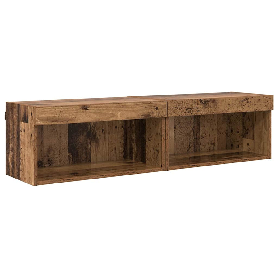 TV-kasten 2 pcs Oud Hout 60 x 30 x 30 cm Bewerkt hout