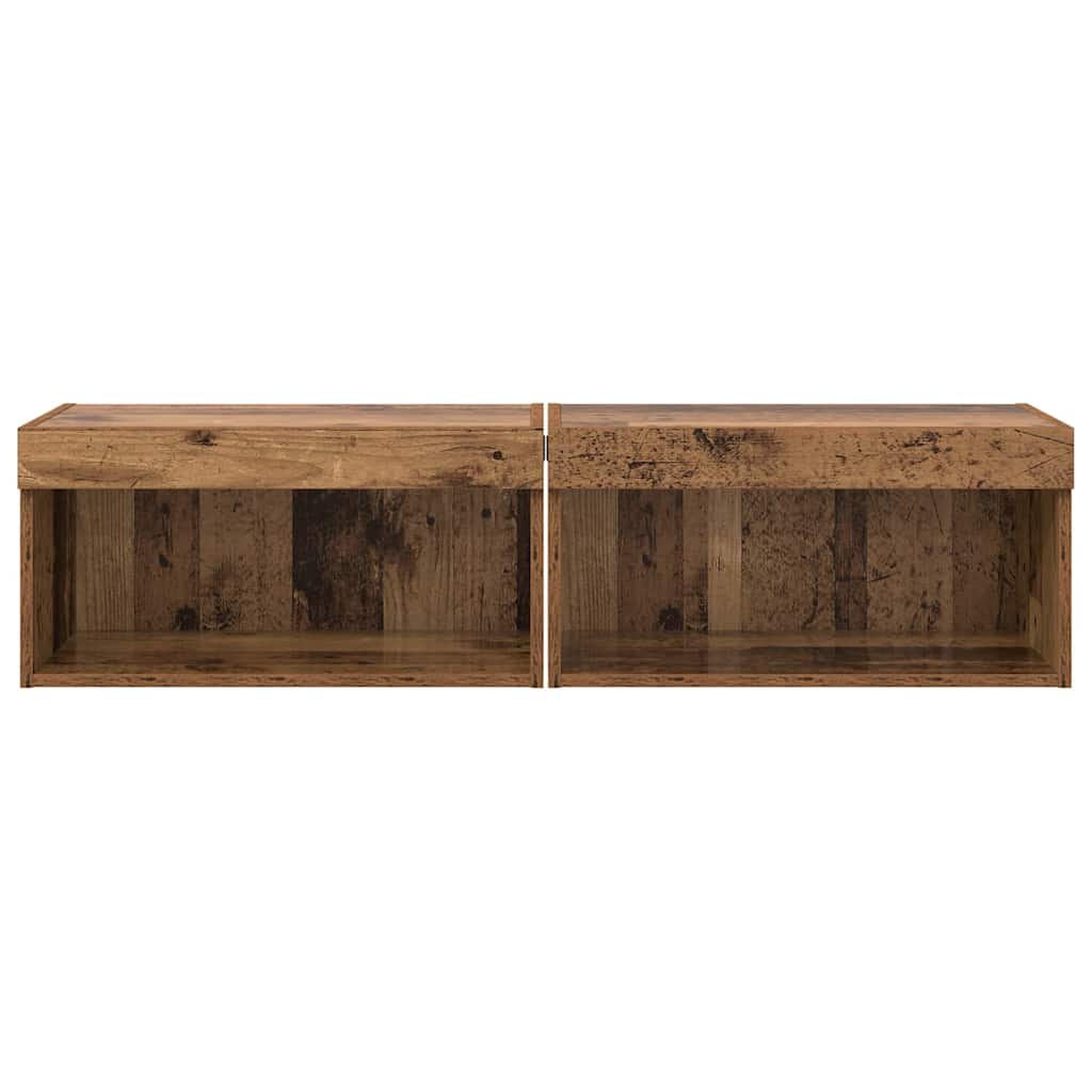 TV-kasten 2 pcs Oud Hout 60 x 30 x 30 cm Bewerkt hout