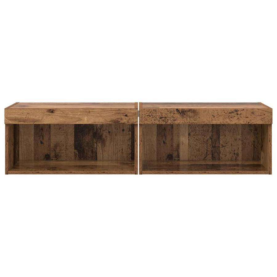 TV-kasten 2 pcs Oud Hout 60 x 30 x 30 cm Bewerkt hout