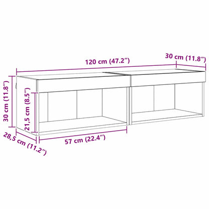 TV-kasten 2 pcs Oud Hout 60 x 30 x 30 cm Bewerkt hout