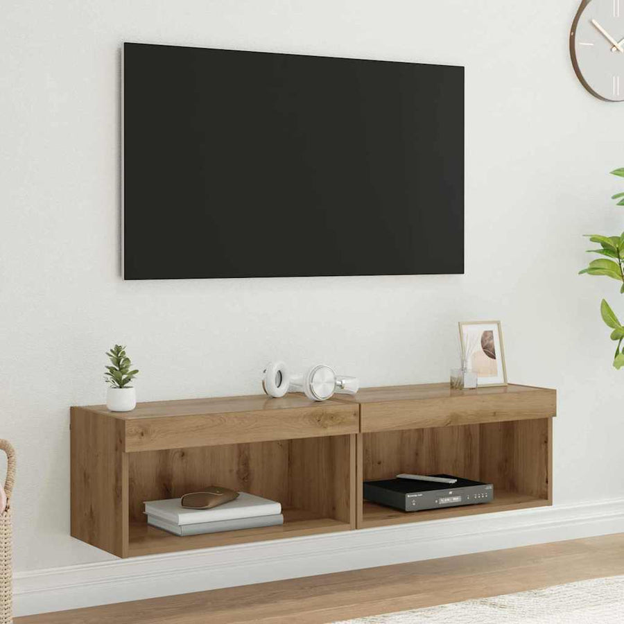 TV-kasten 2 pcs Artisan Eiken 60 x 30 x 30 cm Bewerkt hout