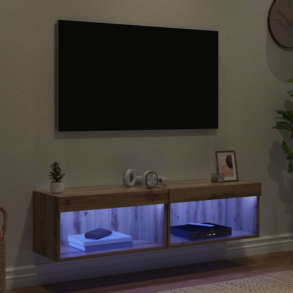 TV-kasten 2 pcs Artisan Eiken 60 x 30 x 30 cm Bewerkt hout