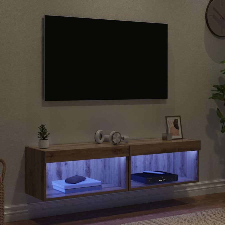 TV-kasten 2 pcs Artisan Eiken 60 x 30 x 30 cm Bewerkt hout
