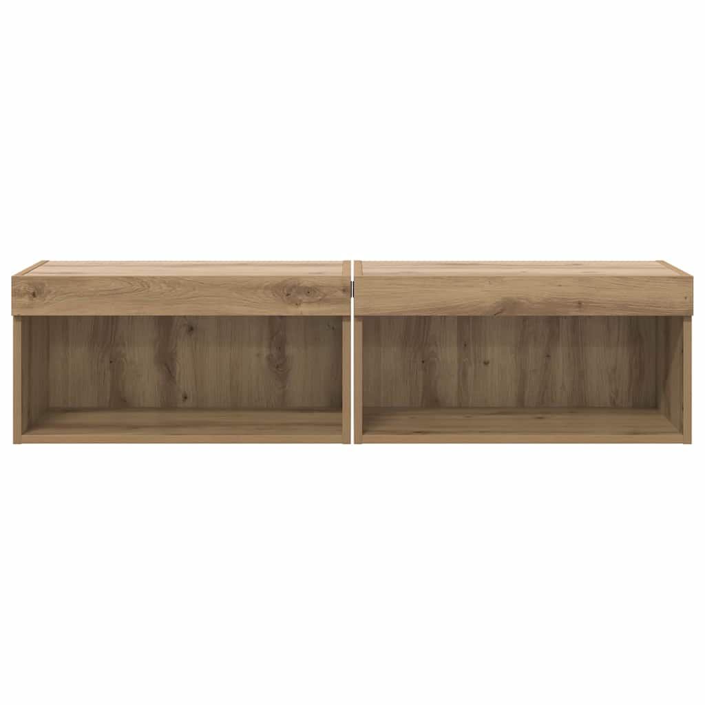 TV-kasten 2 pcs Artisan Eiken 60 x 30 x 30 cm Bewerkt hout