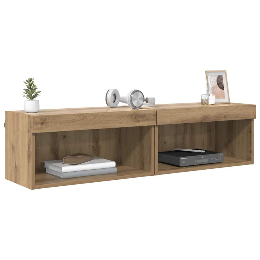 TV-kasten 2 pcs Artisan Eiken 60 x 30 x 30 cm Bewerkt hout