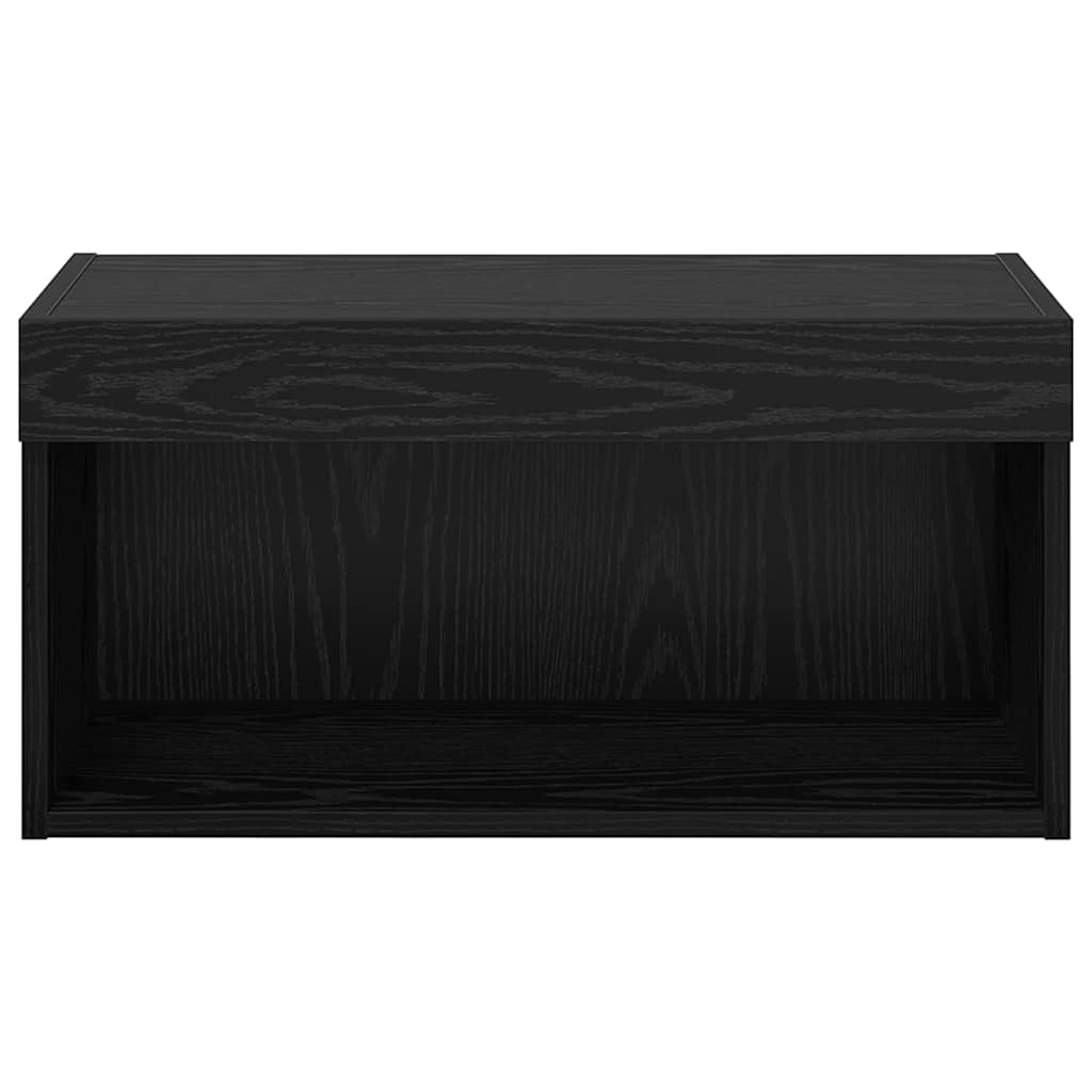 TV-kast Wandgemonteerd Zwart Eiken 60 x 30 x 30 cm Bewerkt hout