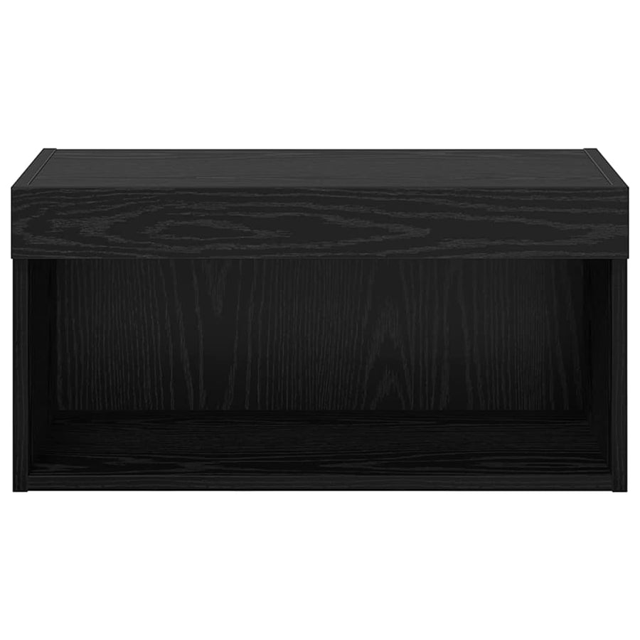 TV-kast Wandgemonteerd Zwart Eiken 60 x 30 x 30 cm Bewerkt hout