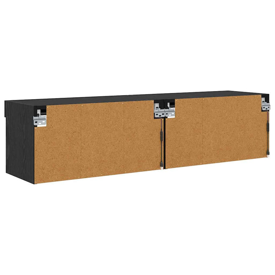 TV-kasten 2 pcs Zwart Eiken 60 x 30 x 30 cm Bewerkt hout