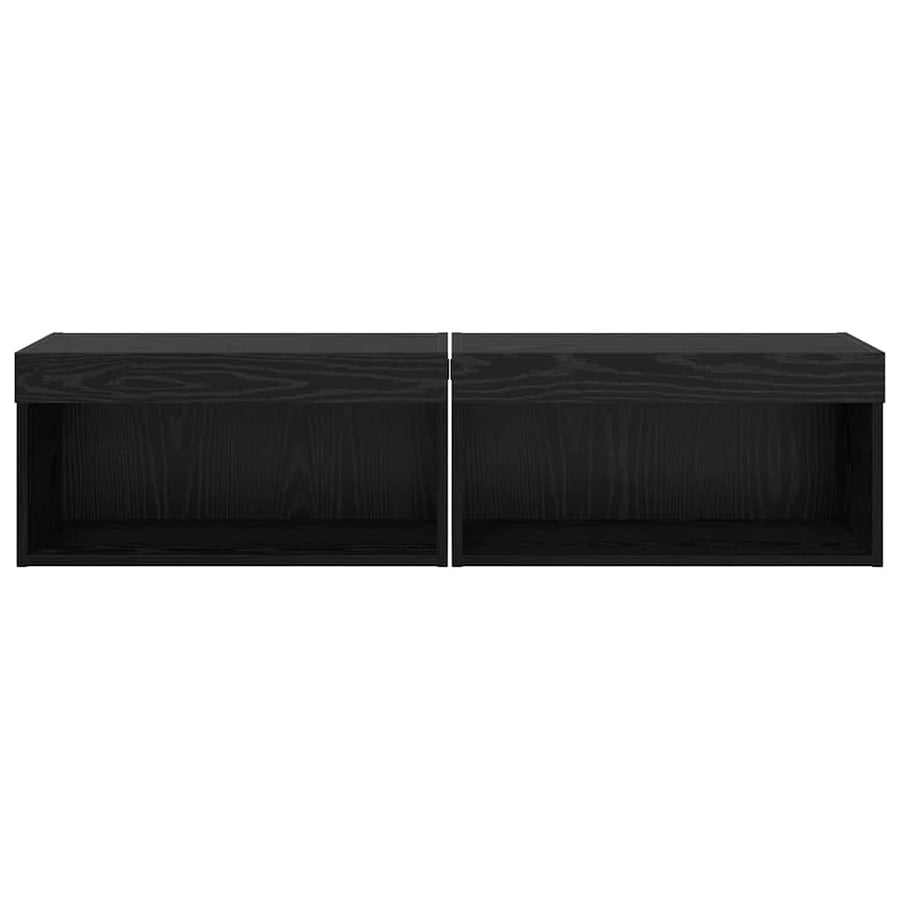 TV-kasten 2 pcs Zwart Eiken 60 x 30 x 30 cm Bewerkt hout