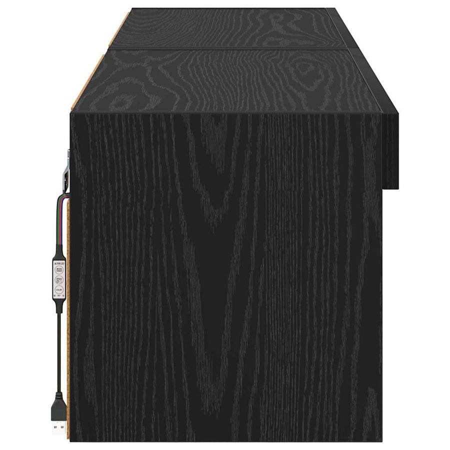 TV-kasten 2 pcs Zwart Eiken 60 x 30 x 30 cm Bewerkt hout