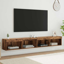 Tv Wandkasten Panama 2 Pcs Oudhout 100 X 30 X 30 Cm Oud hout